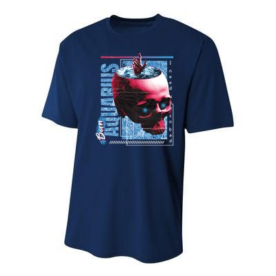 Born Aquarius Horoscope Youth Performance Sprint T-Shirt