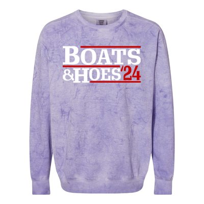 Boats And Hoes 2024 Election Funny Colorblast Crewneck Sweatshirt