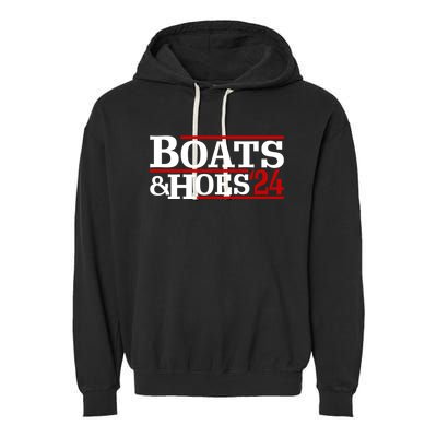 Boats And Hoes 2024 Election Funny Garment-Dyed Fleece Hoodie