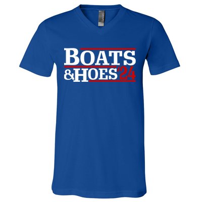 Boats And Hoes 2024 Election Funny V-Neck T-Shirt