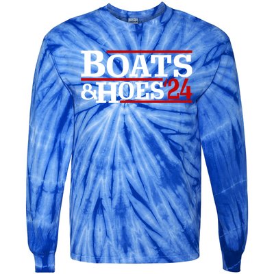 Boats And Hoes 2024 Election Funny Tie-Dye Long Sleeve Shirt