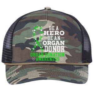 Be A Hero Be An Organ Donor Organ Donation Awareness Retro Rope Trucker Hat Cap