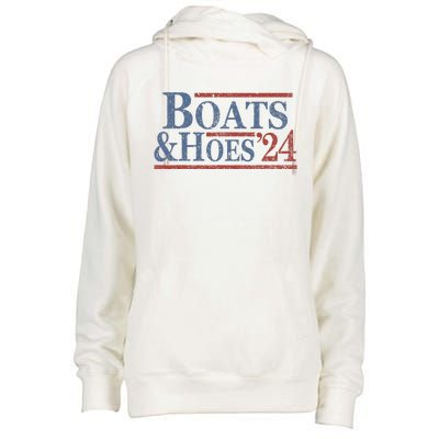 Boats And Hoes 2024 Election Funny Womens Funnel Neck Pullover Hood