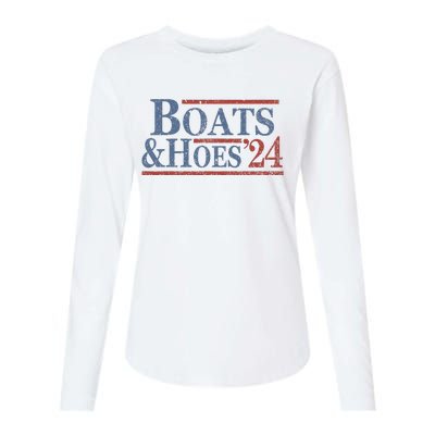 Boats And Hoes 2024 Election Funny Womens Cotton Relaxed Long Sleeve T-Shirt