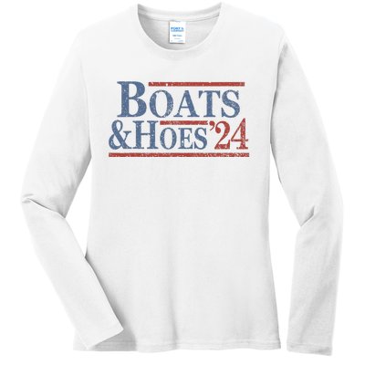 Boats And Hoes 2024 Election Funny Ladies Long Sleeve Shirt