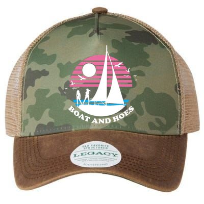 Boats And Hoes Retro Sunset Funny Legacy Tie Dye Trucker Hat