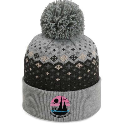 Boats And Hoes Retro Sunset Funny The Baniff Cuffed Pom Beanie