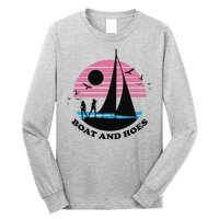 Boats And Hoes Retro Sunset Funny Long Sleeve Shirt