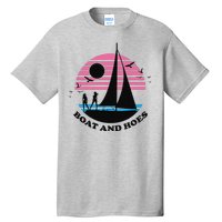 Boats And Hoes Retro Sunset Funny Tall T-Shirt