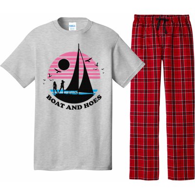 Boats And Hoes Retro Sunset Funny Pajama Set