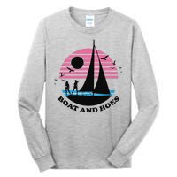 Boats And Hoes Retro Sunset Funny Tall Long Sleeve T-Shirt