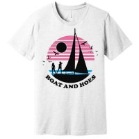 Boats And Hoes Retro Sunset Funny Premium T-Shirt