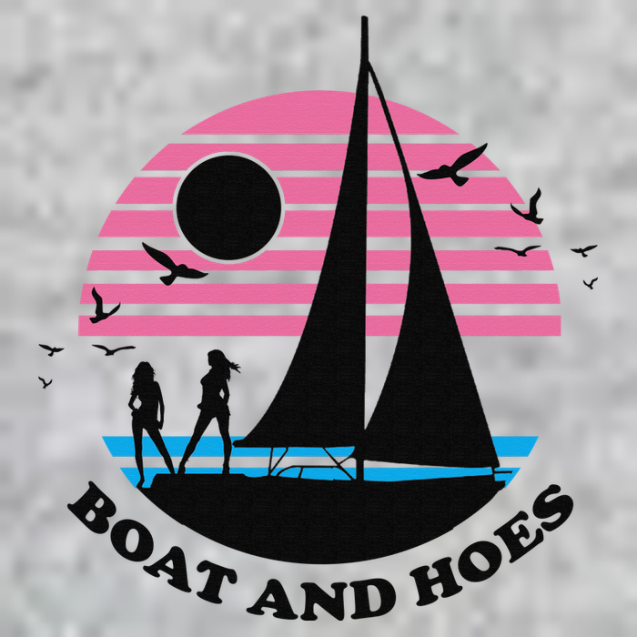 Boats And Hoes Retro Sunset Funny Premium T-Shirt