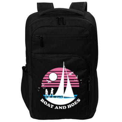 Boats And Hoes Retro Sunset Funny Impact Tech Backpack