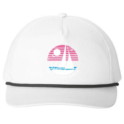 Boats And Hoes Retro Sunset Funny Snapback Five-Panel Rope Hat