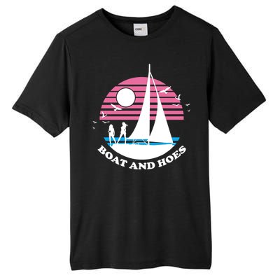 Boats And Hoes Retro Sunset Funny Tall Fusion ChromaSoft Performance T-Shirt