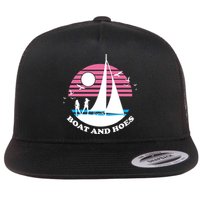 Boats And Hoes Retro Sunset Funny Flatbill Hat