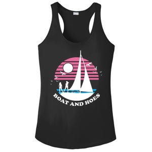 Boats And Hoes Retro Sunset Funny Ladies PosiCharge Competitor Racerback Tank