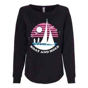 Boats And Hoes Retro Sunset Funny Womens California Wash Sweatshirt