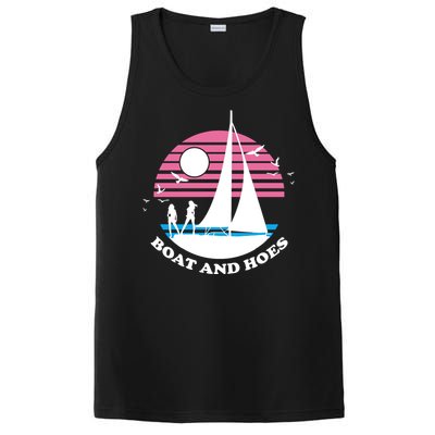 Boats And Hoes Retro Sunset Funny PosiCharge Competitor Tank