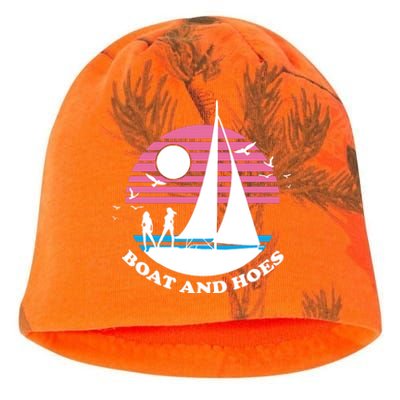 Boats And Hoes Retro Sunset Funny Kati - Camo Knit Beanie