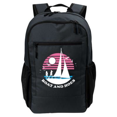 Boats And Hoes Retro Sunset Funny Daily Commute Backpack