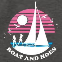 Boats And Hoes Retro Sunset Funny Vector Backpack
