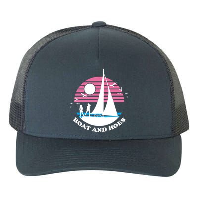 Boats And Hoes Retro Sunset Funny Yupoong Adult 5-Panel Trucker Hat