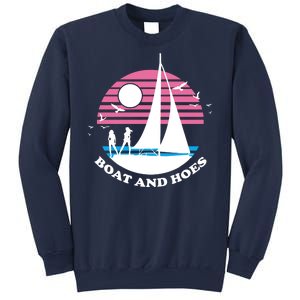 Boats And Hoes Retro Sunset Funny Sweatshirt