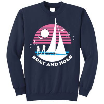 Boats And Hoes Retro Sunset Funny Sweatshirt