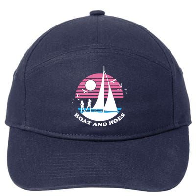 Boats And Hoes Retro Sunset Funny 7-Panel Snapback Hat