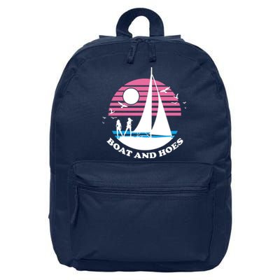 Boats And Hoes Retro Sunset Funny 16 in Basic Backpack