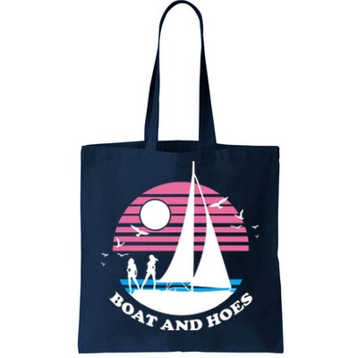 Boats And Hoes Retro Sunset Funny Tote Bag