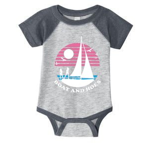 Boats And Hoes Retro Sunset Funny Infant Baby Jersey Bodysuit