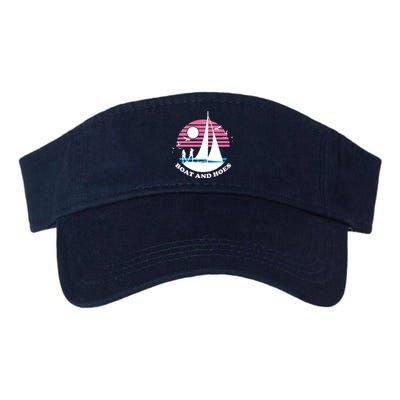 Boats And Hoes Retro Sunset Funny Valucap Bio-Washed Visor