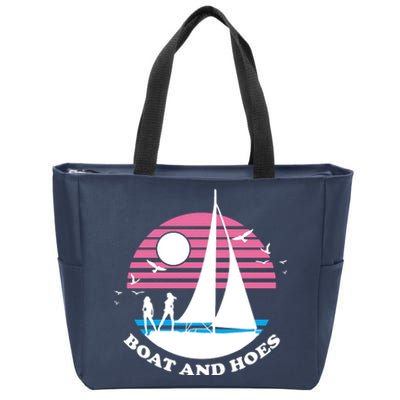 Boats And Hoes Retro Sunset Funny Zip Tote Bag