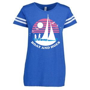 Boats And Hoes Retro Sunset Funny Enza Ladies Jersey Football T-Shirt