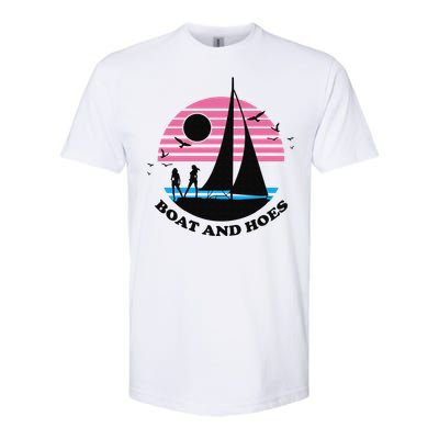 Boats And Hoes Retro Sunset Funny Softstyle CVC T-Shirt