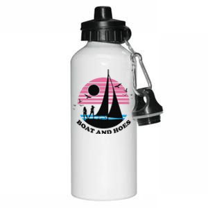 Boats And Hoes Retro Sunset Funny Aluminum Water Bottle