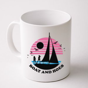 Boats And Hoes Retro Sunset Funny Coffee Mug