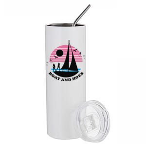 Boats And Hoes Retro Sunset Funny Stainless Steel Tumbler