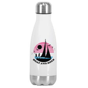 Boats And Hoes Retro Sunset Funny Stainless Steel Insulated Water Bottle