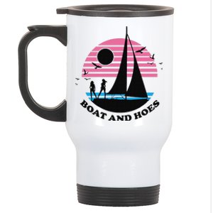 Boats And Hoes Retro Sunset Funny Stainless Steel Travel Mug