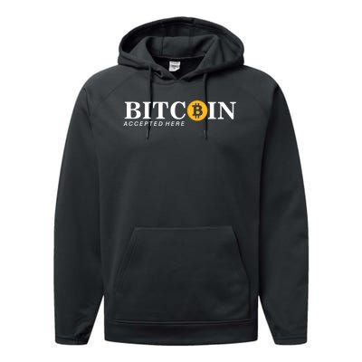 Bitcoin Accepted Here Performance Fleece Hoodie