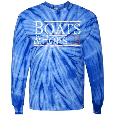 Boats And Hoes 2024 Political Election Tie-Dye Long Sleeve Shirt