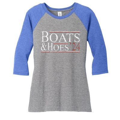 Boats And Hoes 2024 Political Election Women's Tri-Blend 3/4-Sleeve Raglan Shirt