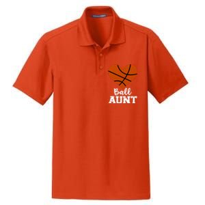 Ball Aunt Heart Funny Basketball Aunt Gift Dry Zone Grid Polo