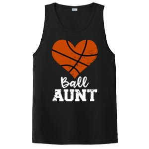 Ball Aunt Heart Funny Basketball Aunt Gift PosiCharge Competitor Tank