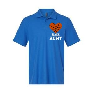 Ball Aunt Heart Funny Basketball Aunt Gift Softstyle Adult Sport Polo