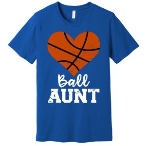 Ball Aunt Heart Funny Basketball Aunt Gift Premium T-Shirt